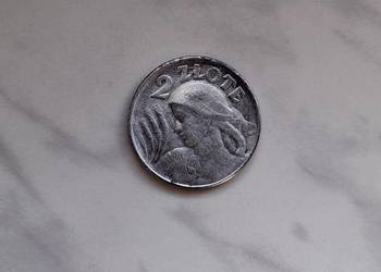 Moneta 2 zł 1924 r. kobieta i kłosy z orłem