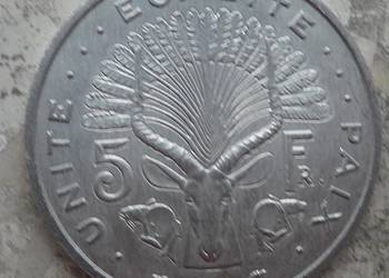 DZIBUTI-5- FRANCS-1991 r (GŁOWA ANTYLOPY ELAND)