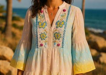 Tunika damska PLUS SIZE plażówka bawełna, biust-118CM