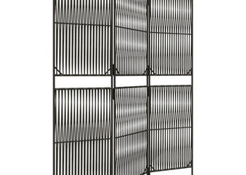 Parawan 3-panelowy szary polirattan WM-365374