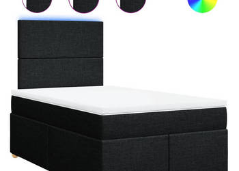 Łóżko z Materacem Kontynentalne Czarne Do Sypialni 120x200 cm WM-3293542