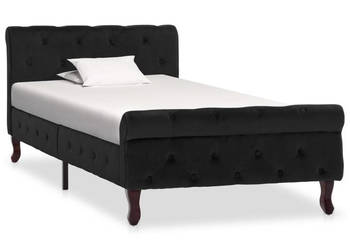 Rama łóżka czarna tapicerowana aksamitem 90 x 200 cm WM-288550