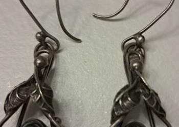 Kolczyki srebrne z hematytem