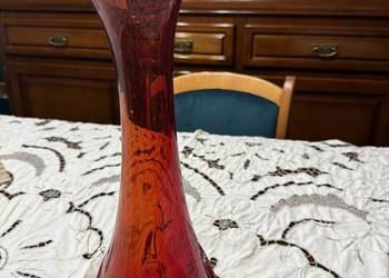 Wazon z czasów PRL Rubinowo Czerwony Wyjątkowy Wysoki ok. 41cm