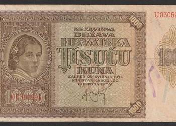 Chorwacja 1000 kuna 1941 - U