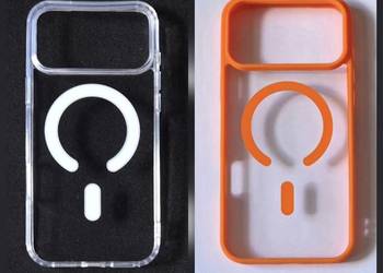 Etui klasyczne przezroczyste i pomarańczowe z MagSafe na iPhone'a 17pro max