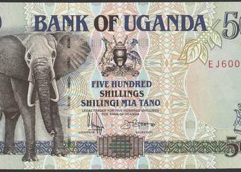 Uganda 500 shilling 1996 - Słoń - stan bankowy UNC