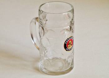 Kufel szklany litrowy Paulaner München z Oktoberfestu 2015