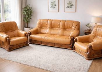 Komplet wypoczynkowy skórzany