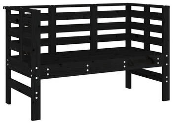 Ławka ogrodowa czarna 1115x53x71 cm lite drewno sosnowe WM-825139