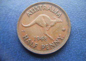 Stare monety 1/2 pens 1948 Australia