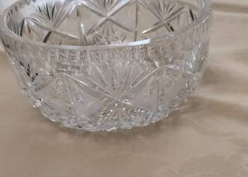 Piękna misa / salaterka kryształowa, szlif "gwiaździsty", PRL vintage