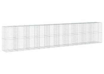 Kosz gabionowy z pokrywą 1000x100x200 cm galwanizowane żelazo WM-3295243
