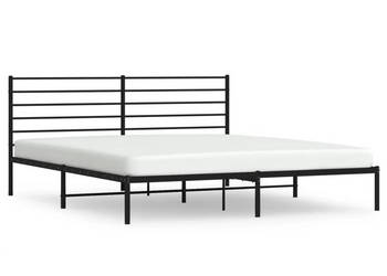 Łóżko Metalowe Czarne Rama Łóżka Ze Stelażem 180x200 cm WM-352323