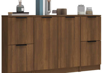 Szafki 3 szt. brązowy dąb materiał drewnopochodny WM-3115851