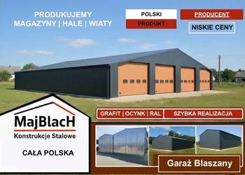 Konstrukcja Stalowa - Garaż Blaszany Grafitowy - Hala  - Maj-BlacH