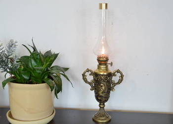 wyjątkowa cynowa LAMPA NAFTOWA amfora stara