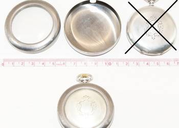 Koperta etui pudełko metalowe szybką na zegarek kieszonkowy 49-53mm Wrocław