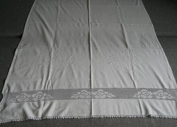 Firana shabby chic wstawka szydełkowa koronka Piękna