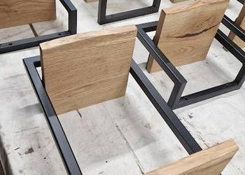 Zestaw Półek wiszących na ścianę LOFT DĄB + STAL mal. PROSZKOWE