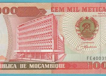MOZAMBIK 100000 METICAIS 1993 - STAN BANKOWY UNC