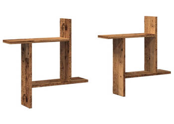 Półki ścienne 2 szt. stare drewno 50x12x50 cm WM-853261