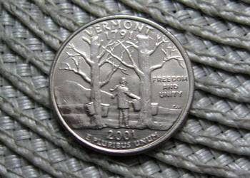 USA 25 Cent 2001r - P - Stany USA - VERMONT