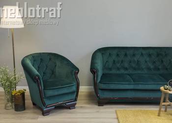 *Ekskluzywny wypoczynek Ludwik Sofa 3os.+2 fotele