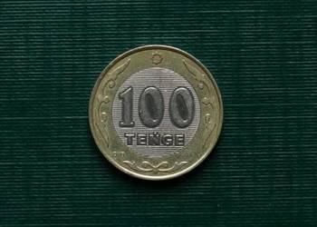 KAZACHSTAN - 100 tenge, 2019r Napis na brzegu „JУZ TEŃGE”