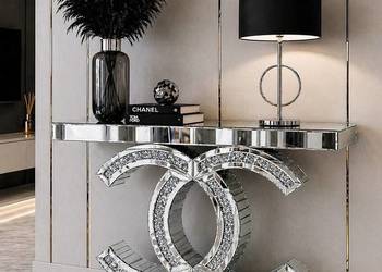 Lustrzana konsola Glamour Premium z kryształkami CC 120x35x80