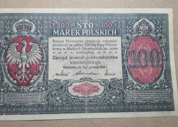 RARYTAS !!! 100 Marek Polskich 1916 JENERAŁ