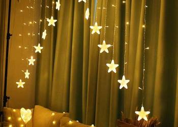 Lampki gwiazdki światełka świąteczne wiszące kurtyna 4m 136
