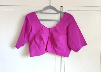 Indyjskie choli crop top gorset fuksja L różowy Bollywood Indie boho