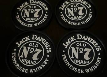 Stylowe Podkładki pod Whisky Jack Daniels z Etui - Zestaw 4