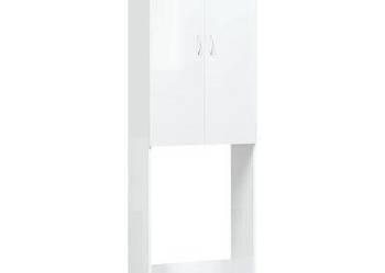 vidaXL Szafka na pralkę, biała, wysoki połysk, 64 x 25,5 x 190 c(sku808419)