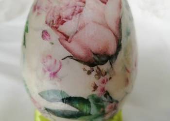 jajko pisanka róże 12 cm hand made
