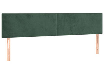 Zagłówek do łóżka z LED ciemnozielony 200x5x78/88 cm aksamit WM-3121401