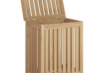 Kosz na pranie 50x35x60 cm lite drewno tekowe WM-340759