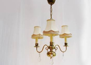 ~* Żyrandol Lampa mosiądz Kryształki I *~