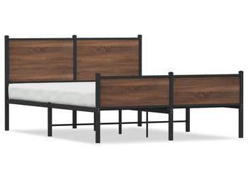 Łóżko Czarne Metalowe Rama Łóżka Metalowa Ze Stelażem 140x190 cm WM-4007958