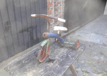 Triciclo Vintage Anni ’40 Rowerek Metalow Trójkołowy Typu Azak PRL  Włoski