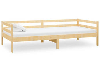 Łóżko dzienne z materacem lite drewno sosnowe 90x200 cm WM-3083574