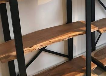 Regał NA WYMIAR na książki, DĘBOWY oflis loft industrialny mal. PROSZKOWO