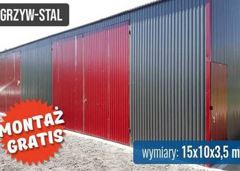 Garaż Blaszany 15x10m | Wiata |Hala | Magazyn -  GRZYWSTAL