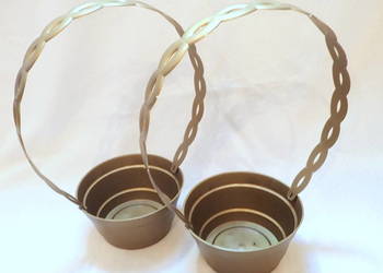 Koszyk żółty Franek 15cm z uchem 70cm do stroików.