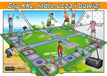 GRA BEZPIECZNI NA DRODZE MINI edukacyjna GRA XXL dla DZIECI
