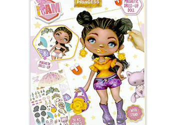 princess magnetic dress-up doll, lalka z magnesami princess mulatka