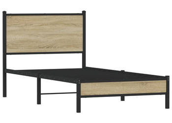 Łóżko Czarne Metalowe Rama Łóżka Metalowa Ze Stelażem 80x200 cm WM-4007859