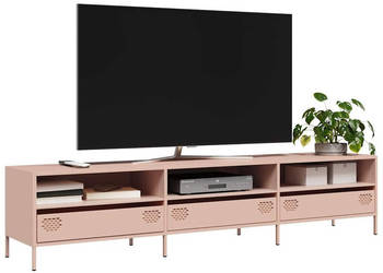 Szafka RTV różowa 202x39x435 cm stal walcowana na zimno WM-851347