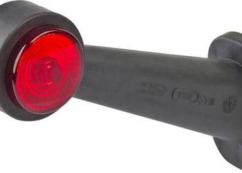 Lampa obrysowa LED, lewa, okrągła, 12/24V czerwona / przezroczysta,  przyk…